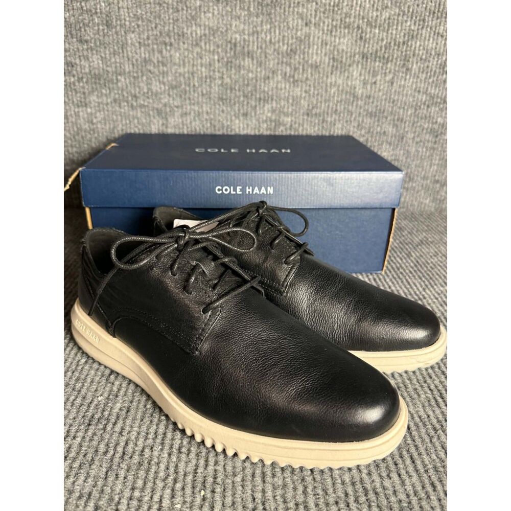 Cole Haan Grand+ Men’s Plain Toe Oxford Shoes Black Leather Size 12 M (NIB)